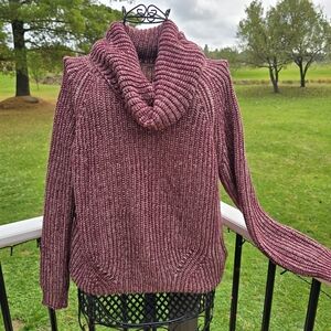 Hippie Laundry Burgundy Cowl Neck Sweater,  Size Large